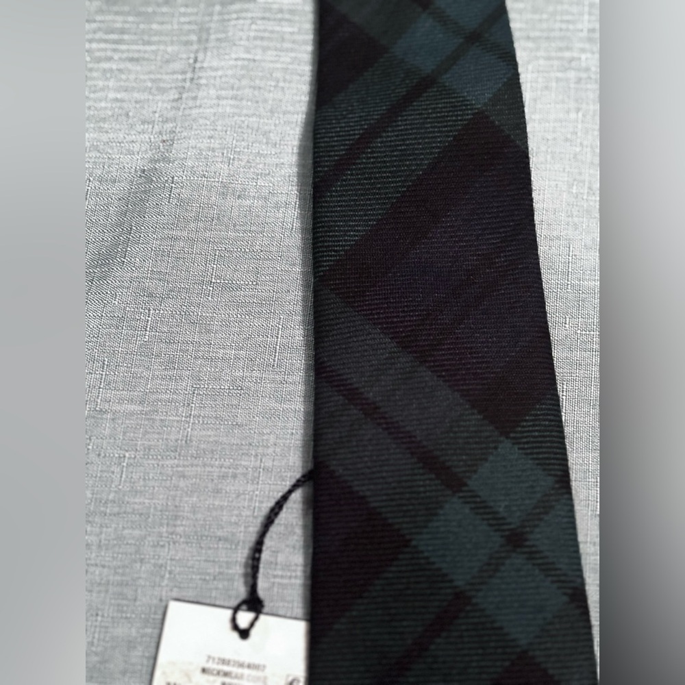 Polo Ralph Lauren Neckwear Core Black Watch Tartan Navy & Green Tie One Size - Picture 10 of 11
